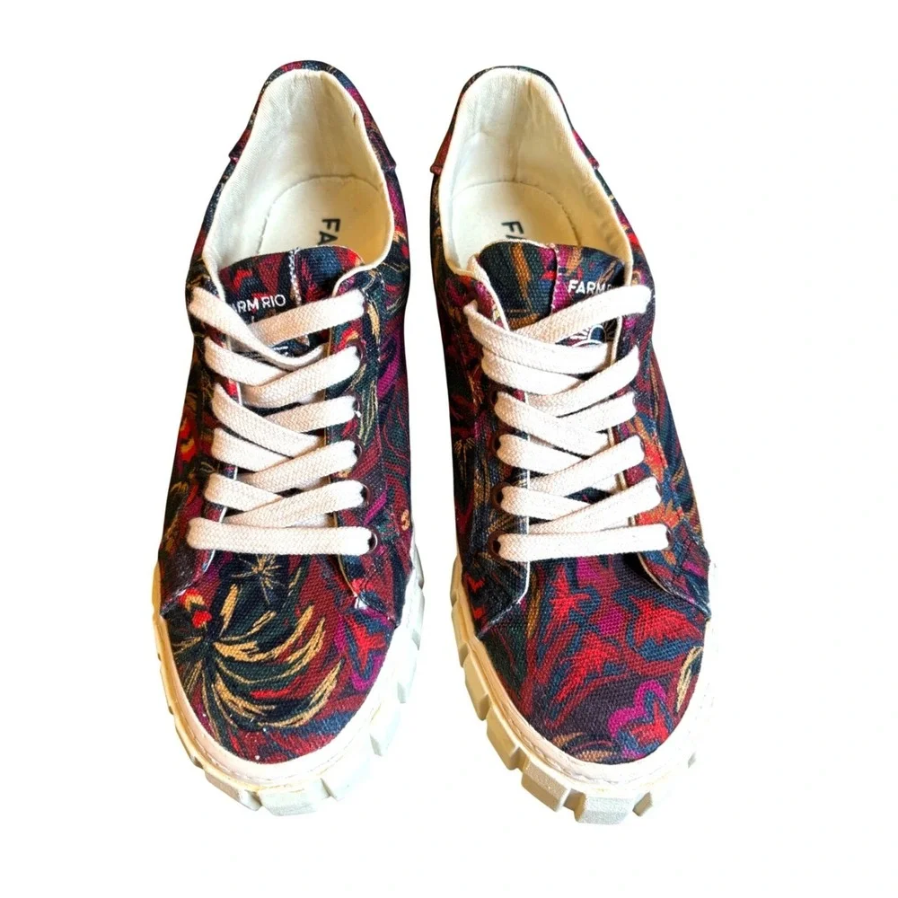 Farm Rio Sneakers Size‎ EUR 39/EUA 8 Sunset Forest Platform Multi Color Tropical